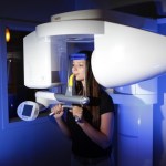 Patient receiving a cone beam CT Scan